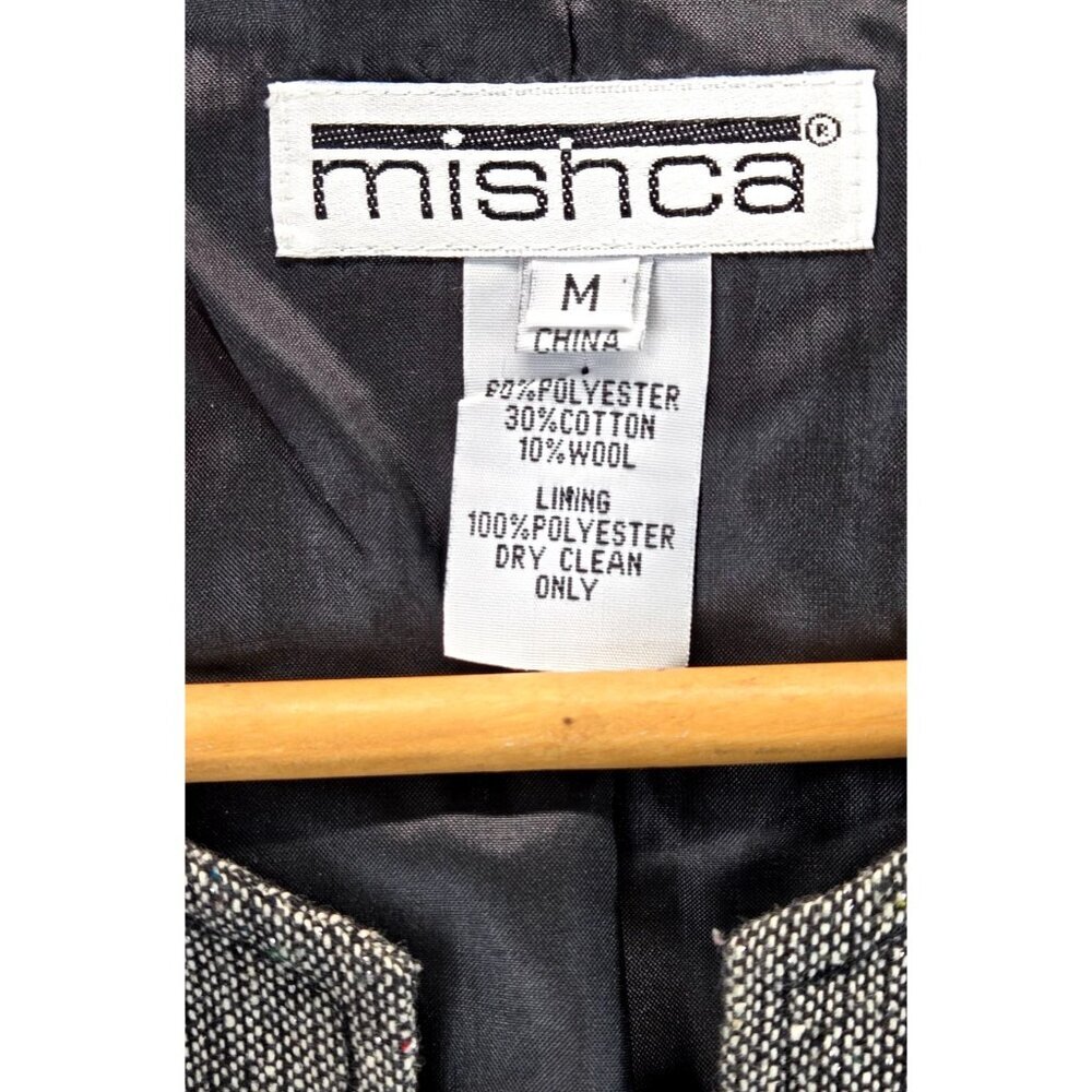 Vtg 90s Blazer Moto Gray Weave Multi Color Specs Silver Studs & Thread M Mishca - Picture 8 of 15